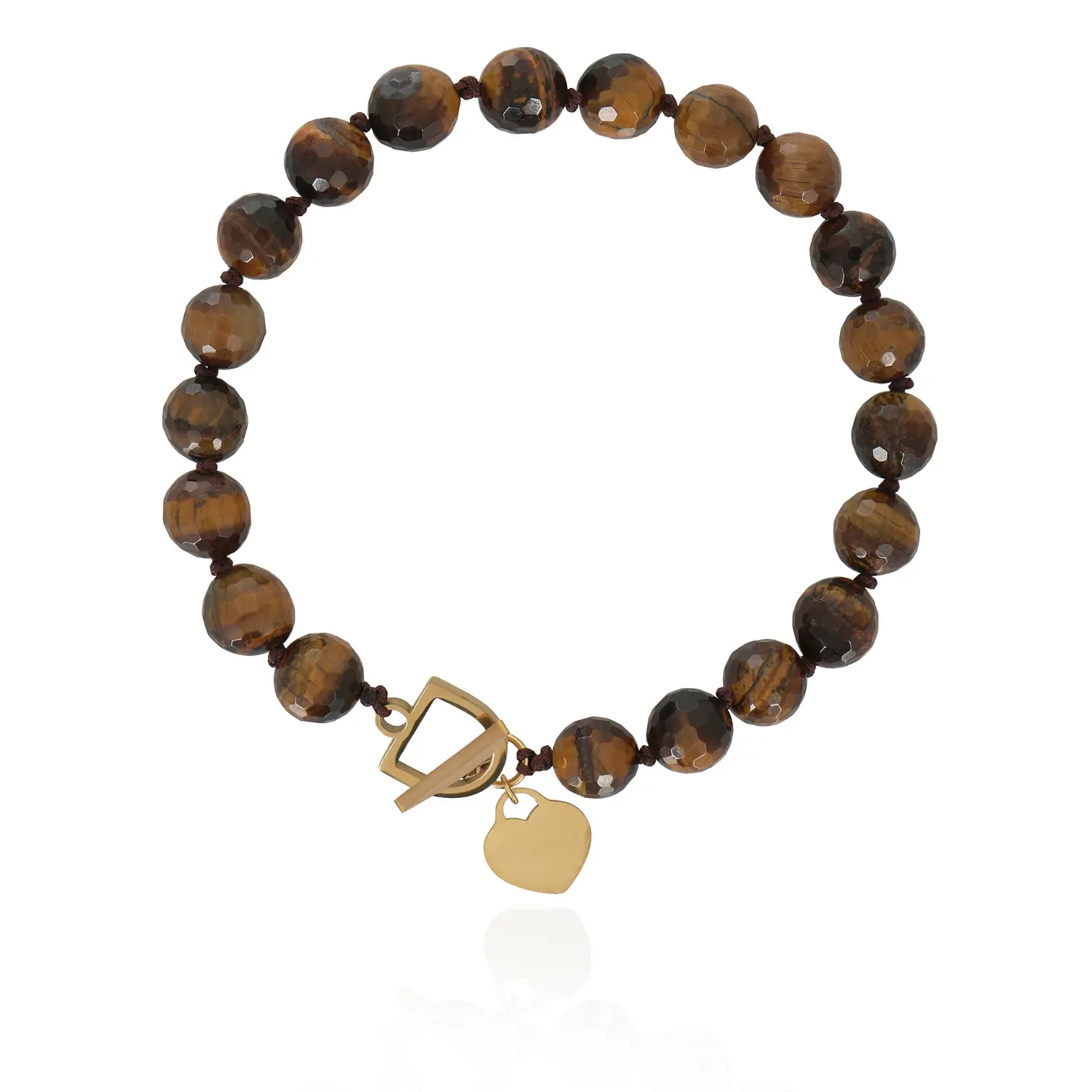 eki-brown-1 Extra small EKI κολιέ με ημιπολύτιμους λίθους καφέ - Image 1