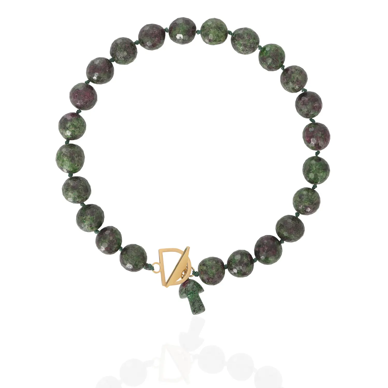 olgo-green-1 Extra large OLGO κολιέ με ημιπολύτιμους λίθους πράσινο - Image 1