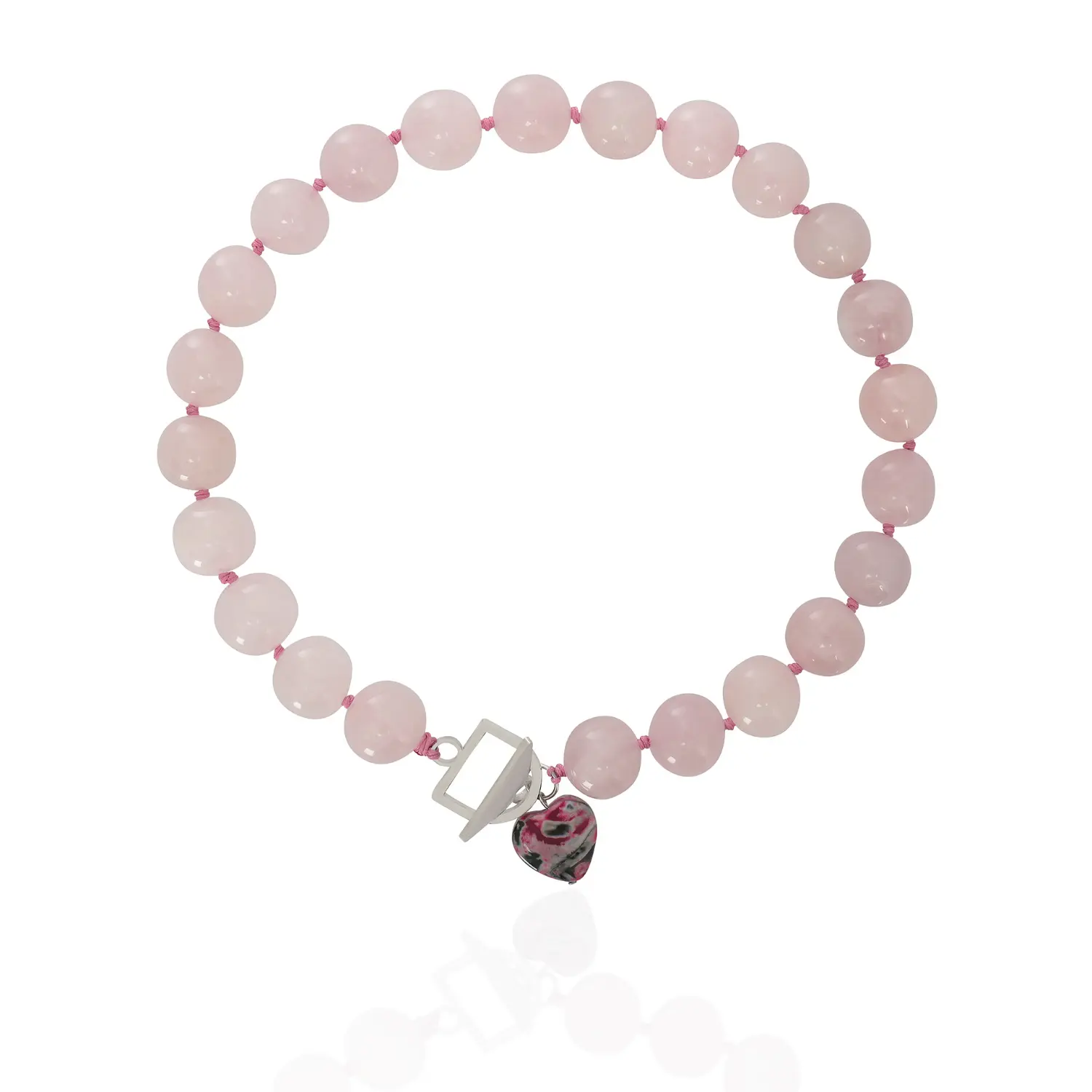 olgo-lightpink-1 Extra large OLGO κολιέ με ημιπολύτιμους λίθους ροζ - Image 1